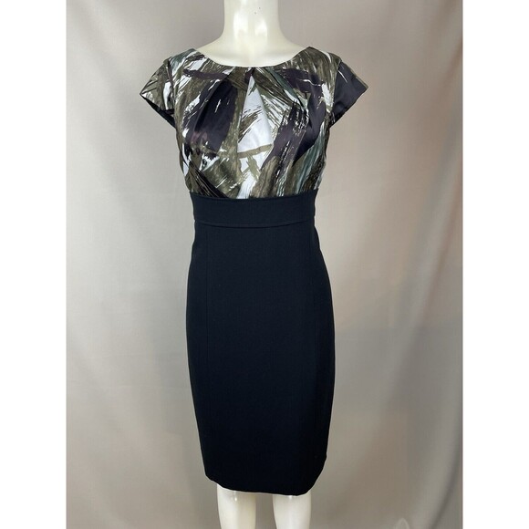 Ann Taylor Dresses & Skirts - Ann Taylor Sheath Dress Size 8 Empire Waistline Camouflage Pleated Dark Academia